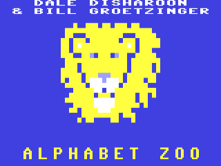 Alphabet Zoo title screen for Commodore 64